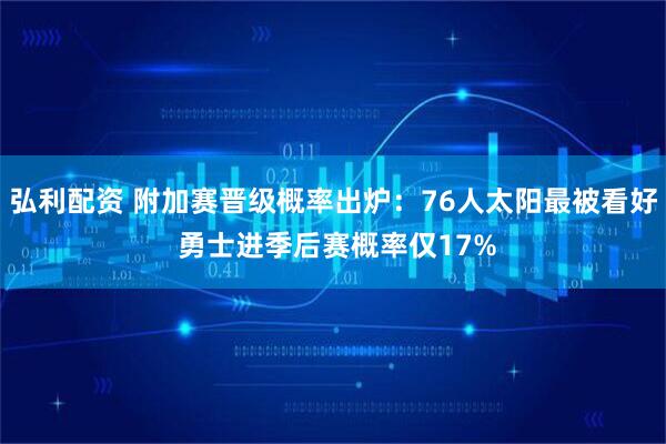 弘利配资 附加赛晋级概率出炉：76人太阳最被看好 勇士进季后赛概率仅17%