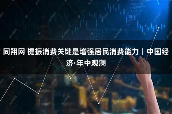 同翔网 提振消费关键是增强居民消费能力|中国经济·年中观澜