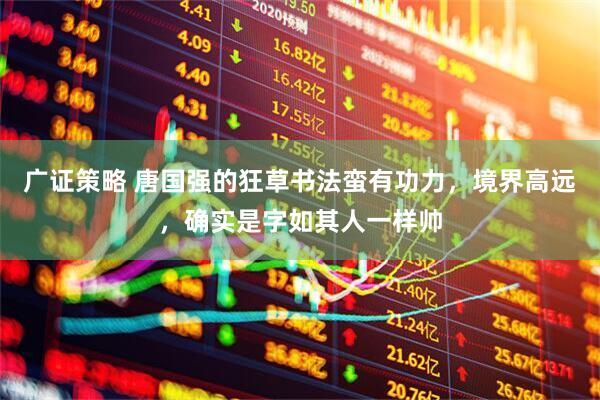 广证策略 唐国强的狂草书法蛮有功力，境界高远，确实是字如其人一样帅