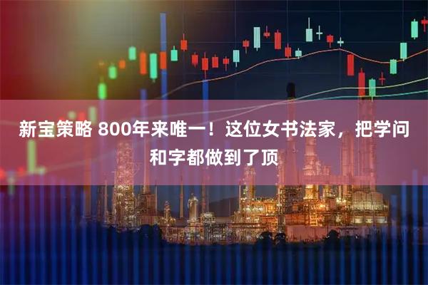 新宝策略 800年来唯一!这位女书法家,把学问和字都做到了顶